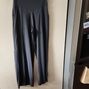 aerie Black Wide-Leg High-Rise Lounge Pants